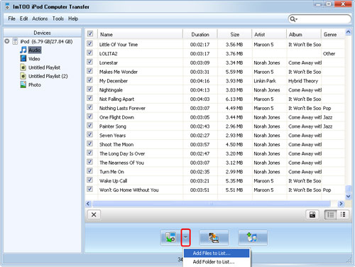 trasferire files da PC su iPod